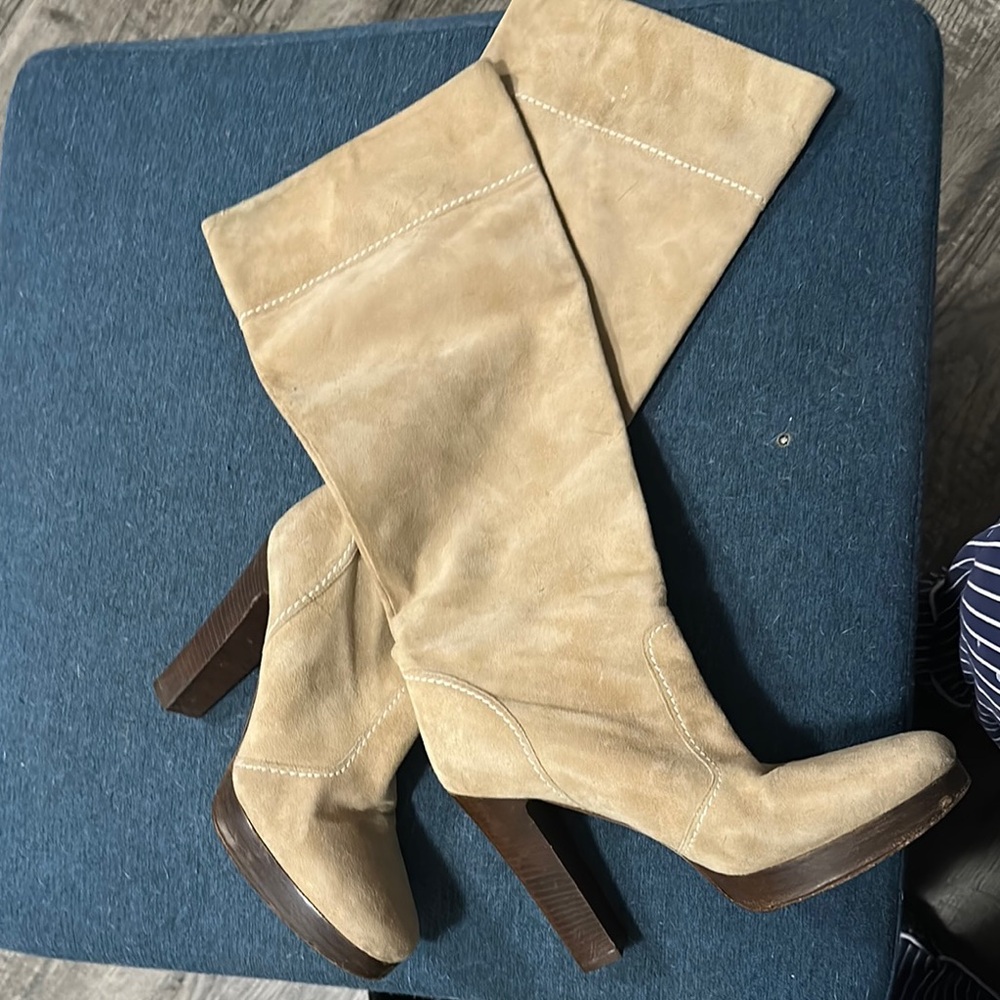Stylish Tan Suede Knee-High Boots by Michael Kors
